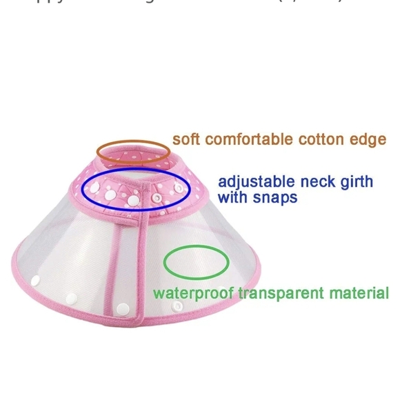 Pet Cone Soft Dotted Recovery Collar for pets After Surgery size Small 6.3-7.8" - Picture 6 of 8